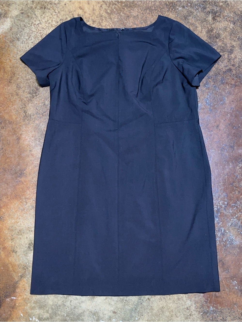 Robert Talbott Navy Short-Sleeve Sheath Dress